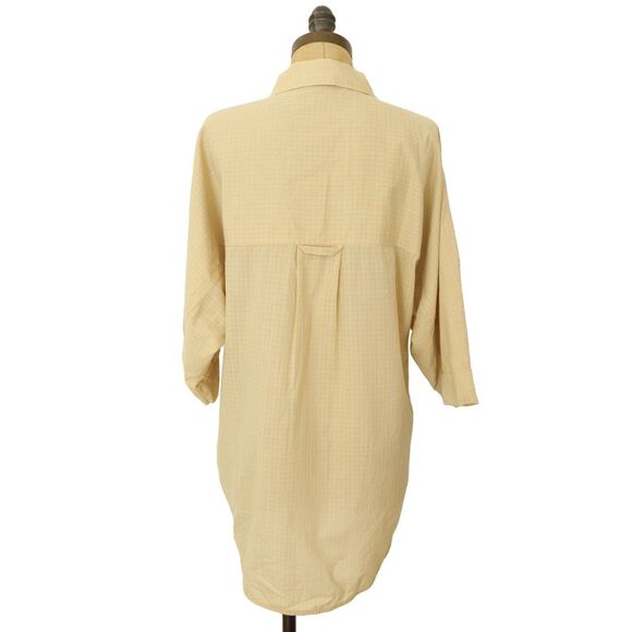 Everlane The Cotton Tourist Top XXS Orange Button Down Oversized Plaid NEW B30 - Picture 4 of 6